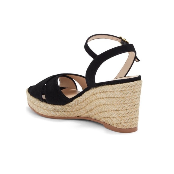 NEW Stuart  Weitzman Rosemarie Navy Suede Wedge Espadrille Sandals Size 11.5 - Picture 2 of 8